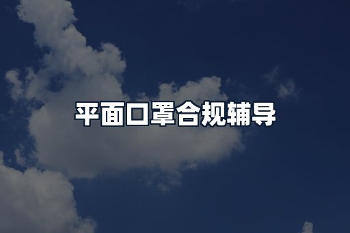 平面口罩合规辅导